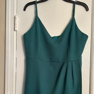 Elegant green Spaghetti Strap Dress